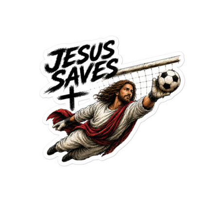 Jesus Saves — Goalkeeper Sticker - Bubble-Free Stickers